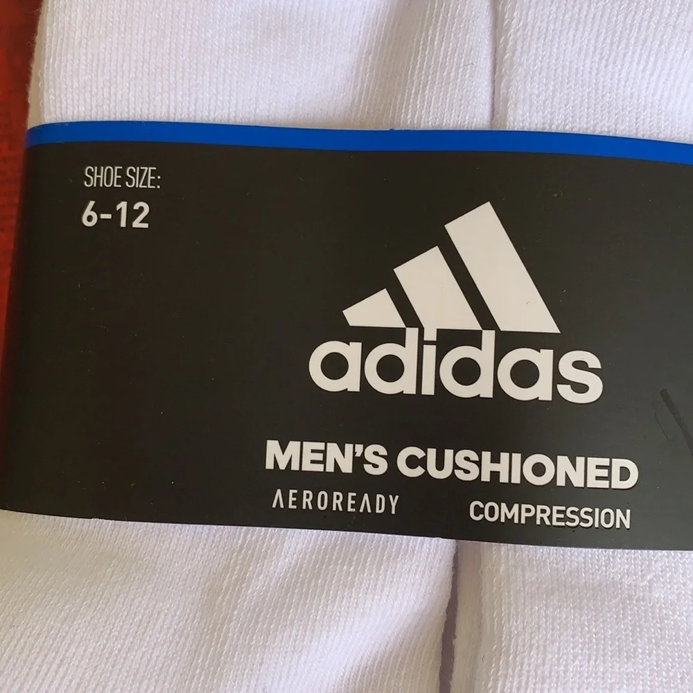 ADIDAS MEN’S CUSHIONED 6 pair QUARTER SOCKS